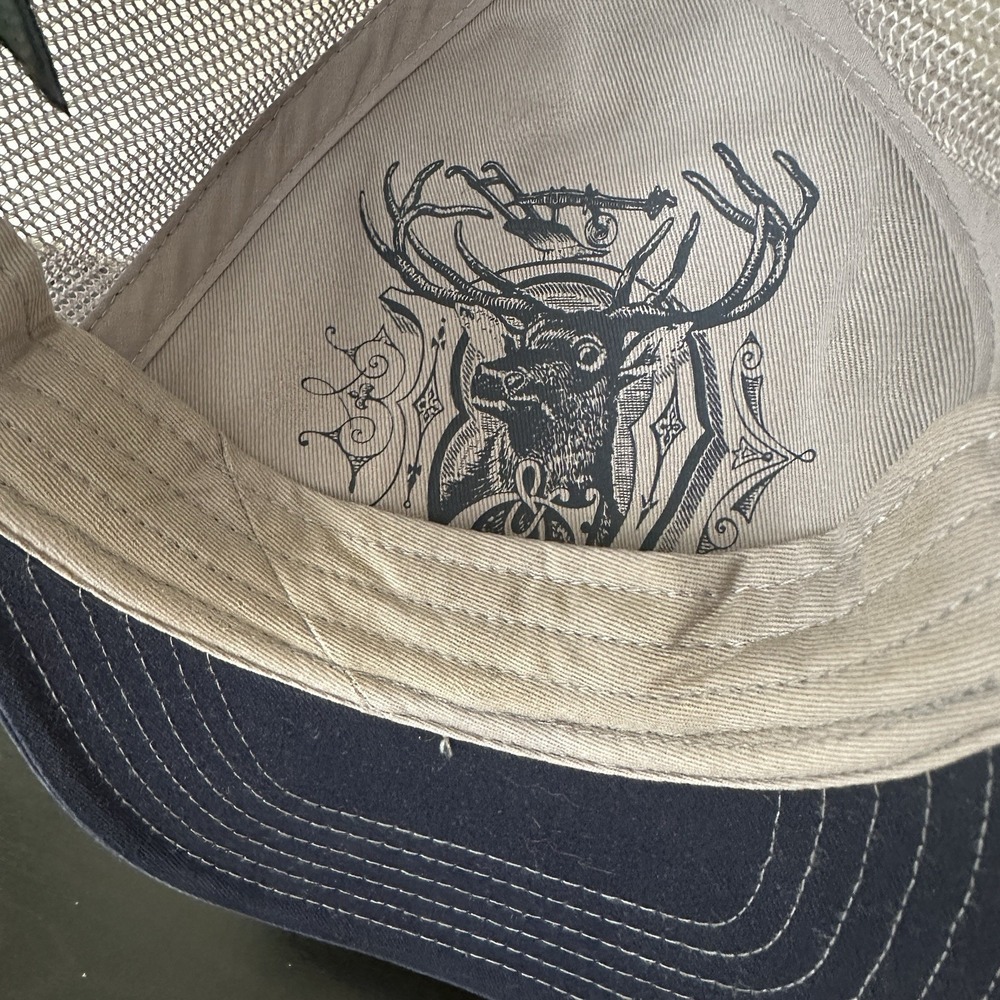 John Deere Men's Snapback Mesh Back Hat Blue Gray Embroidered Retro Logo - Picture 8 of 9